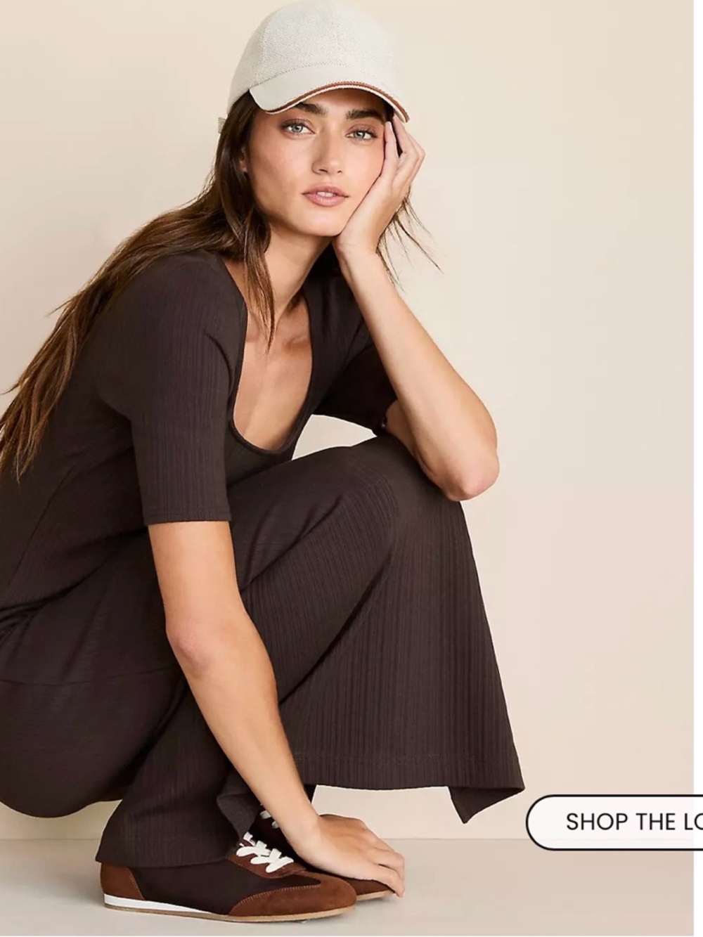 Lou & Grey Ribbed Maxi Elbow Sleeve Dress